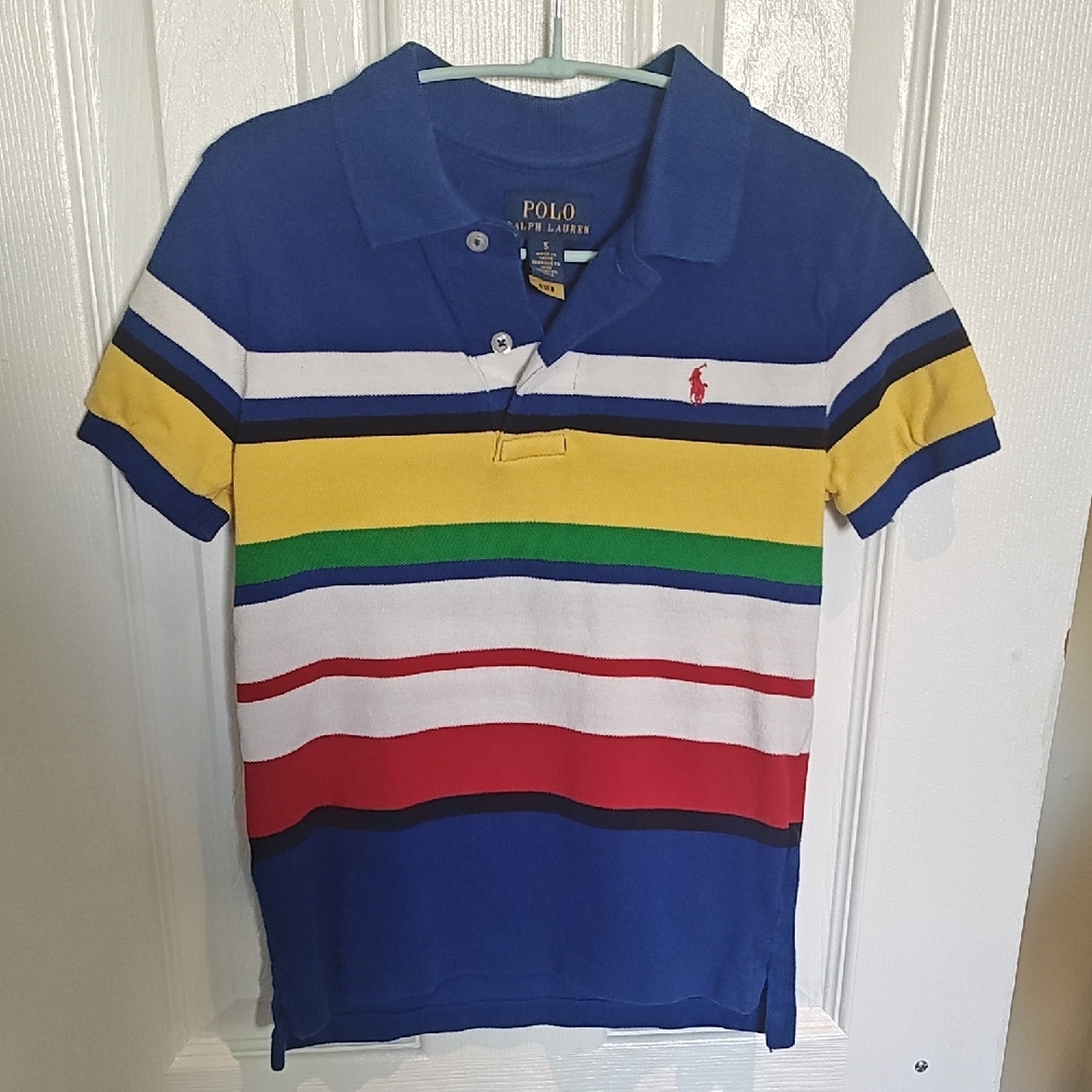 Polo by Ralph Lauren Kids Striped Polo Shirt - Blue, Yellow, Green, Red